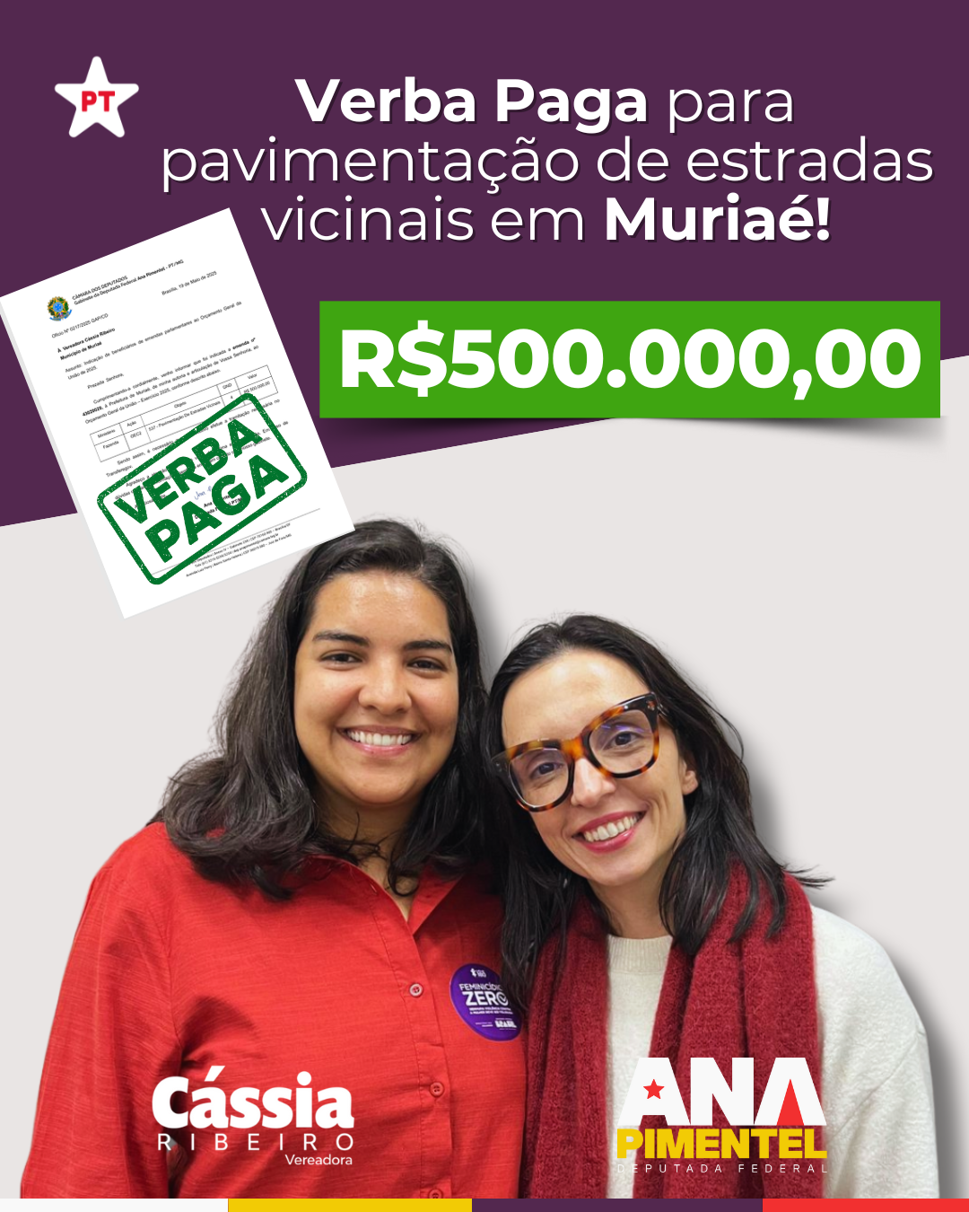 R$ 500 Mil Garantidos para Pavimentar Estradas Vicinais